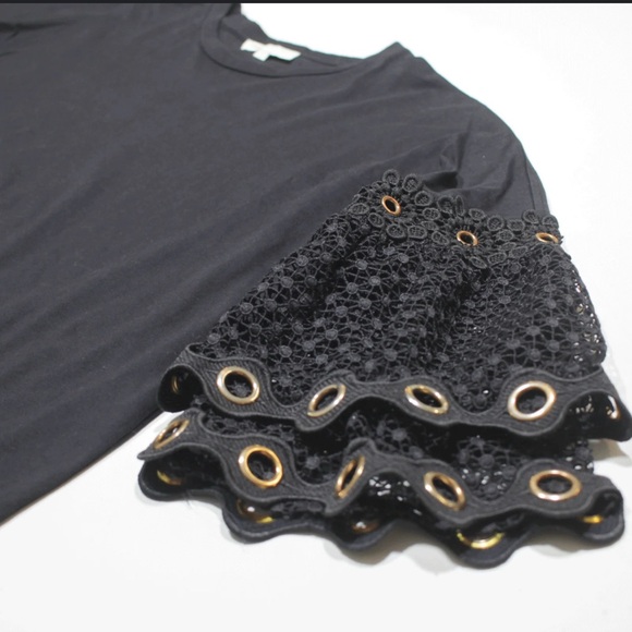 Black maje lace bell sleeve top nwot - Picture 7 of 7